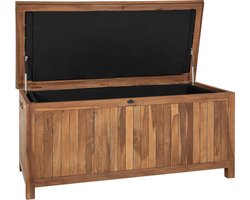 CLP Opbergbox tuinkussenbox Novena - waterdicht - tuinkussenbox - opbergbox - van teakhout - weerbestendig - voor buitengebruik - teak