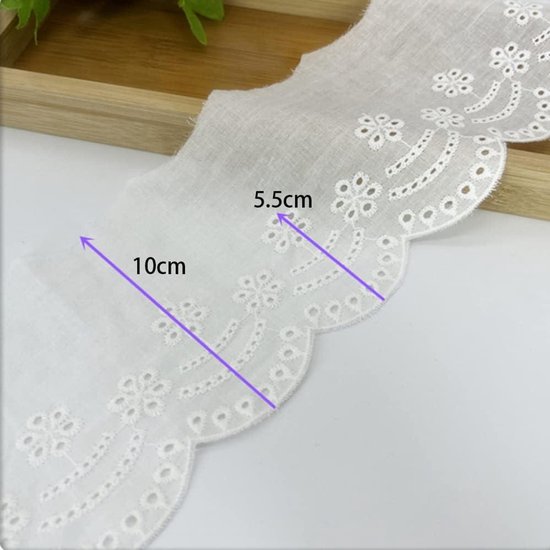 XCSJ 5 meter 2,5 cm naai-applicatie randen bloem borduurwerk kant lint kant stof madeliefjes polyester bloem lint applicaties voor haarband, kleding (beige geel