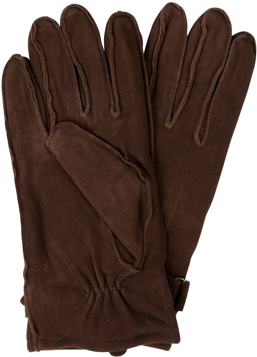 camel active Leerhandschoenen met fleece voering - Maat womenswear-S - Donkerbruin