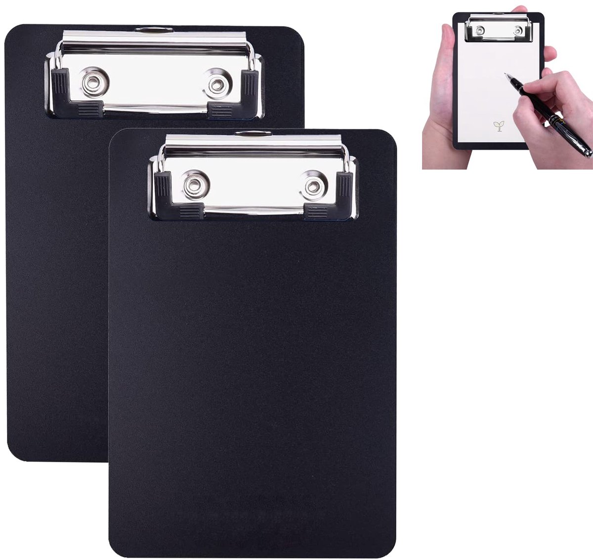 IMPERATORIS® Klembord met Ophanghaakje - Klemborden - Clipboard met Papierklem - Perfect voor Schooljongens en Meisjes - Zwart