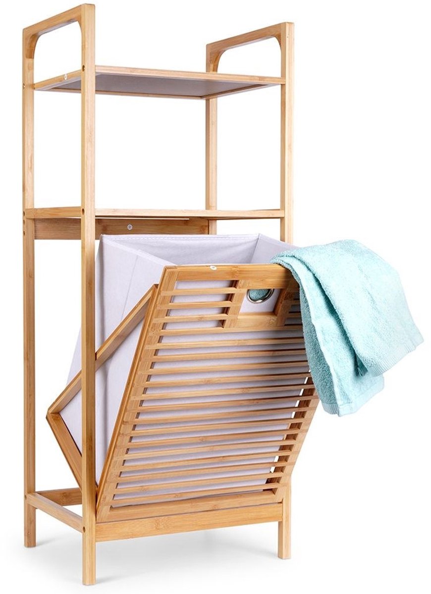 Bathroom Solutions - Bambus Badkamer Rek - 39,5x30x49 cm - Beige Wasmand