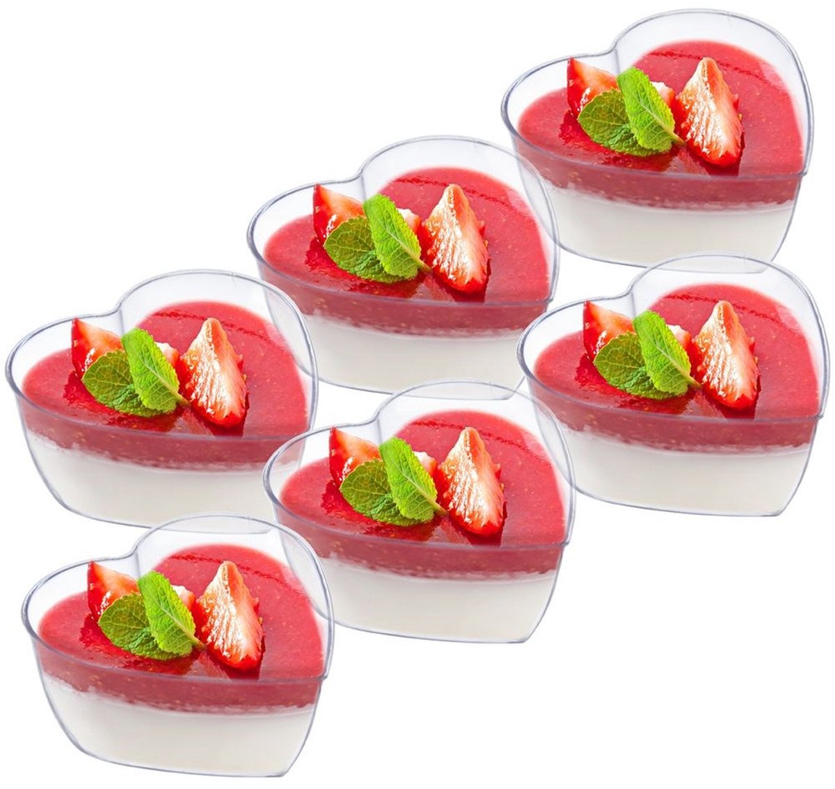 Orion - Hartvormige Dessertschaal - 120 ml - 6 stuks - Transparant Kunststof