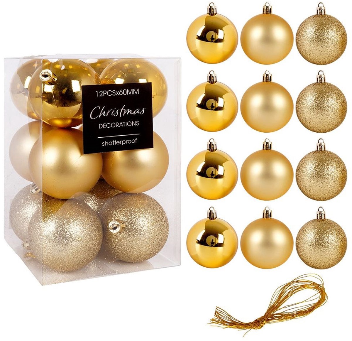 VILDE - Kerstbal - Goud - 6 cm - Niet-tlukbaar
