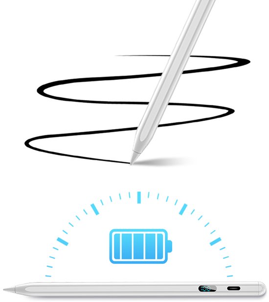 OKWISH Styluspennen - iPad Stylus Met Touch Schakelaar, Universele Styluspen Voor Pro/Air/Android, Palm Rejection Functionaliteit, Vervangbare Tip - Aluminiumlegering, Wit van okwish — afbeelding 5