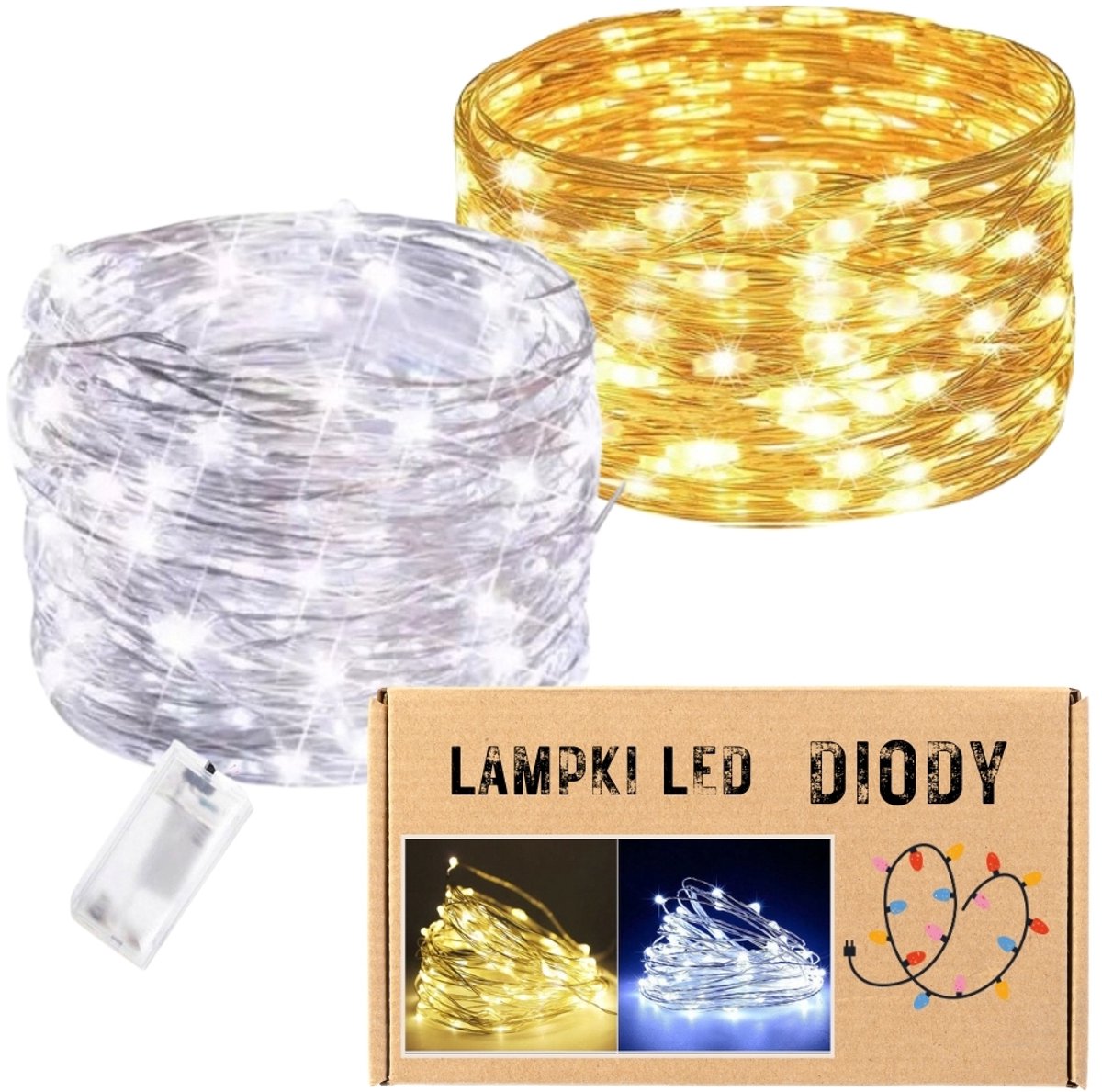 Zolta - LED Kerstboomverlichting - 10 Micro-LED's - 1m - Warm wit tot koel wit