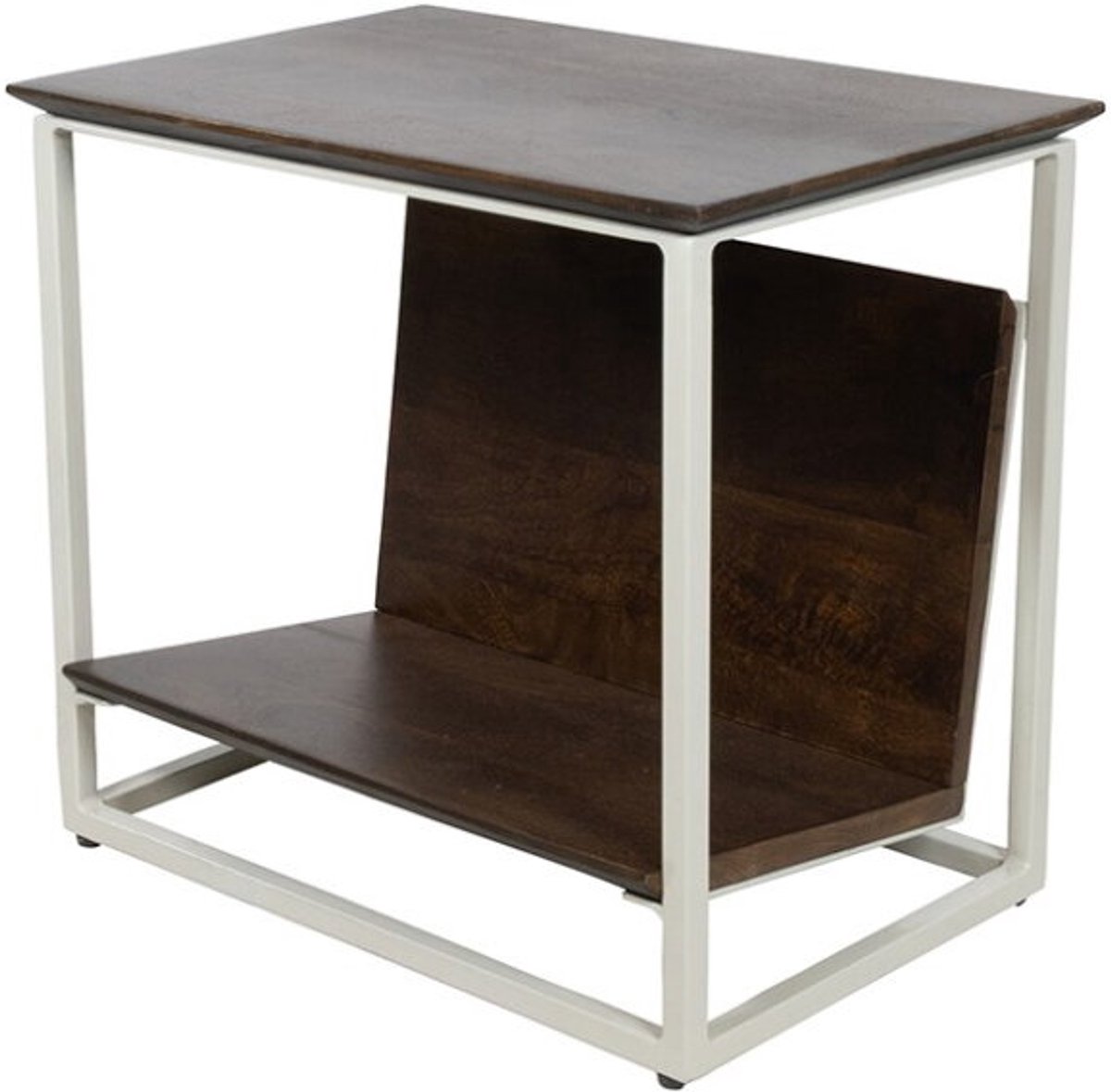 Grenada lectuurbak mangohout 44x30x40 cm - walnoot - tijdschriftenrek