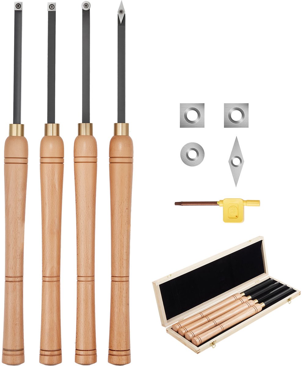 VEVOR 4-Delige Draaimessenset, Draaibeitelset, Draaigereedschap