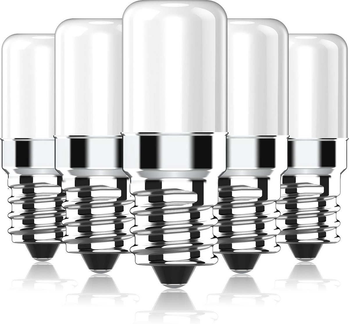 E14 LED Koelkastlamp 2W Koudwit 6000K 360 Graden 5-Pack