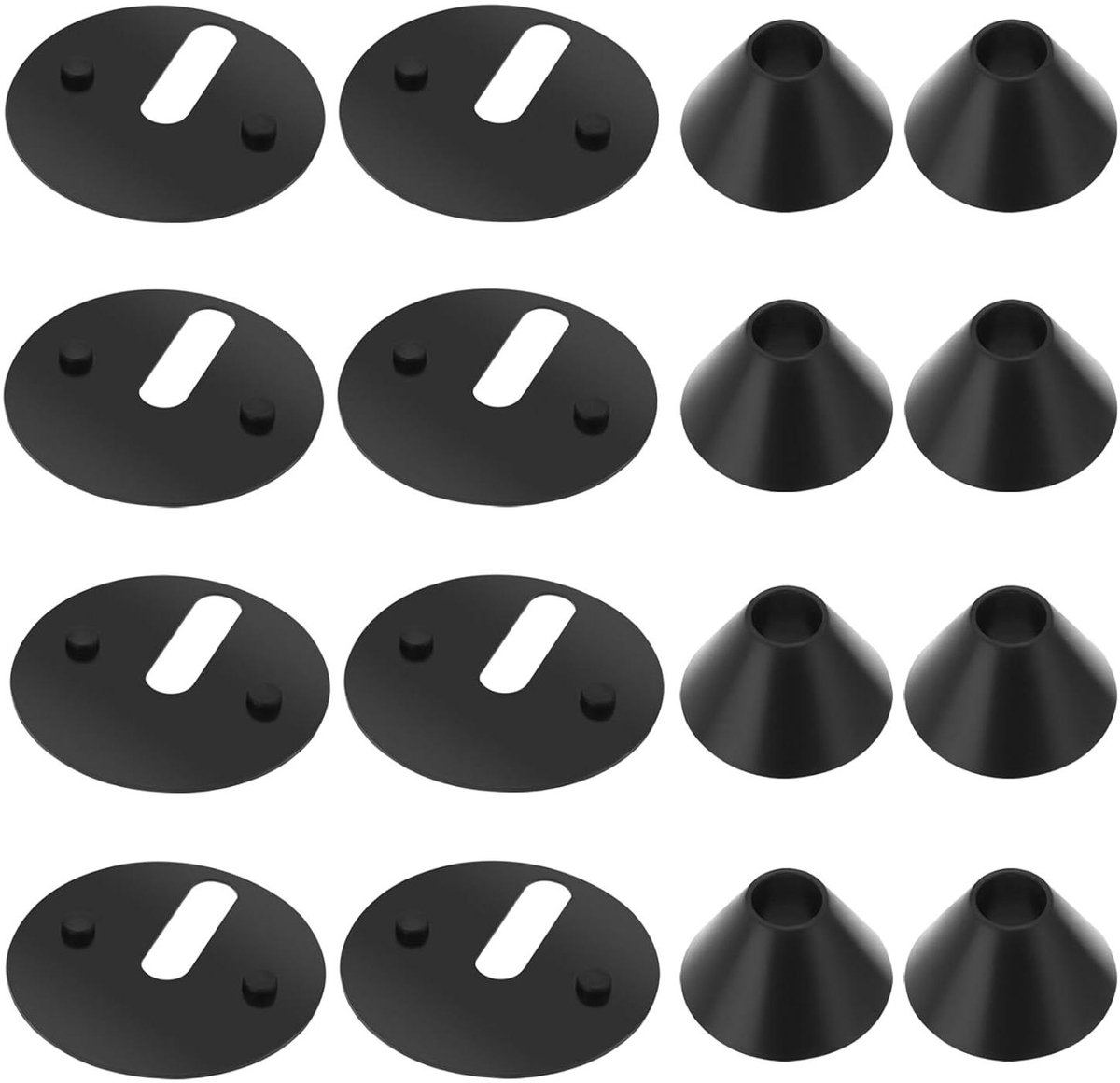 Allecto Plus - Toilet scharnier base plaat set voor wc zitting - antislip vervanging - 40mm - zwart