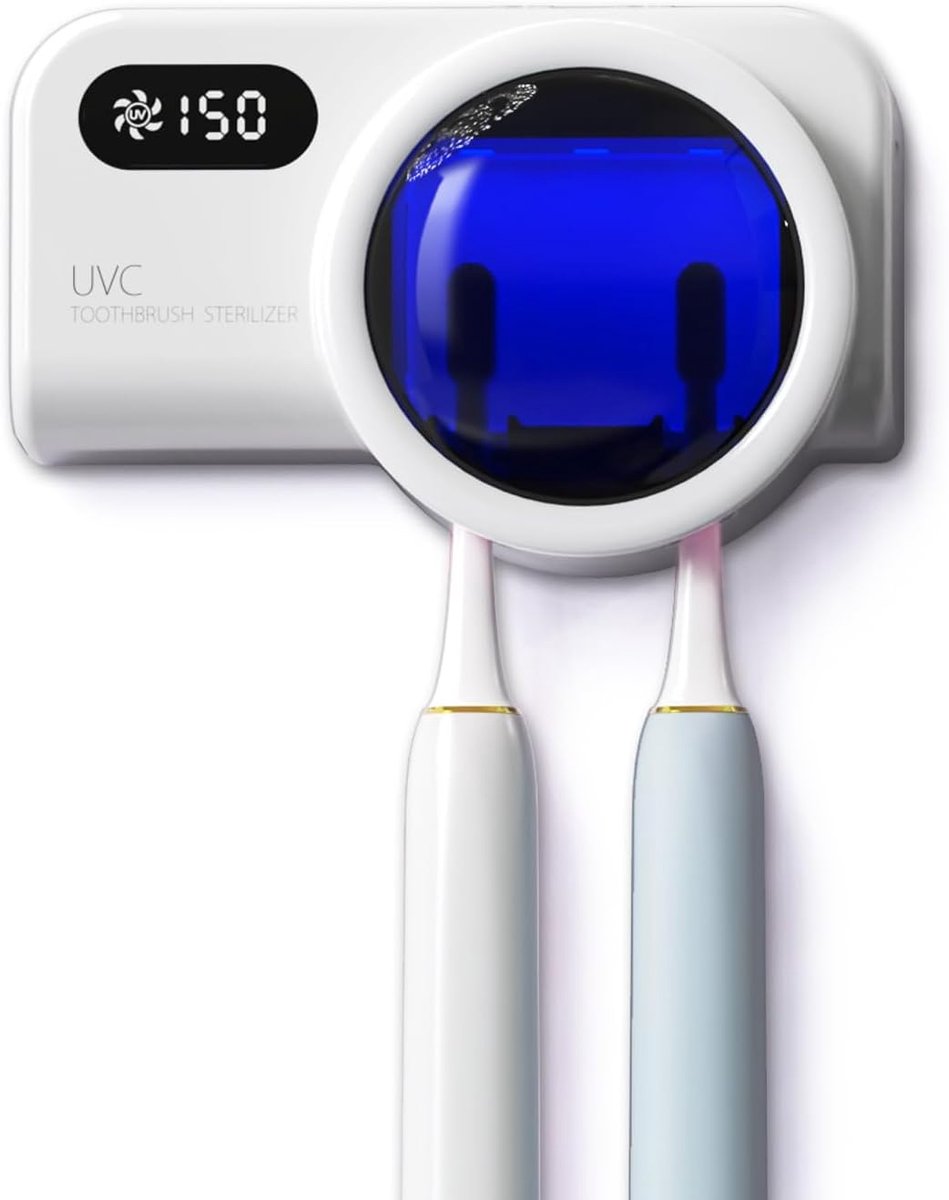Tandenborstelhouder Met UV Sterilisator tandenborstel Oplaadbare Droger Voor Elektrische En Handtandenborstels Wandmontage Badkamer Accessoire Luchtdroging En Hygiënische Opslag