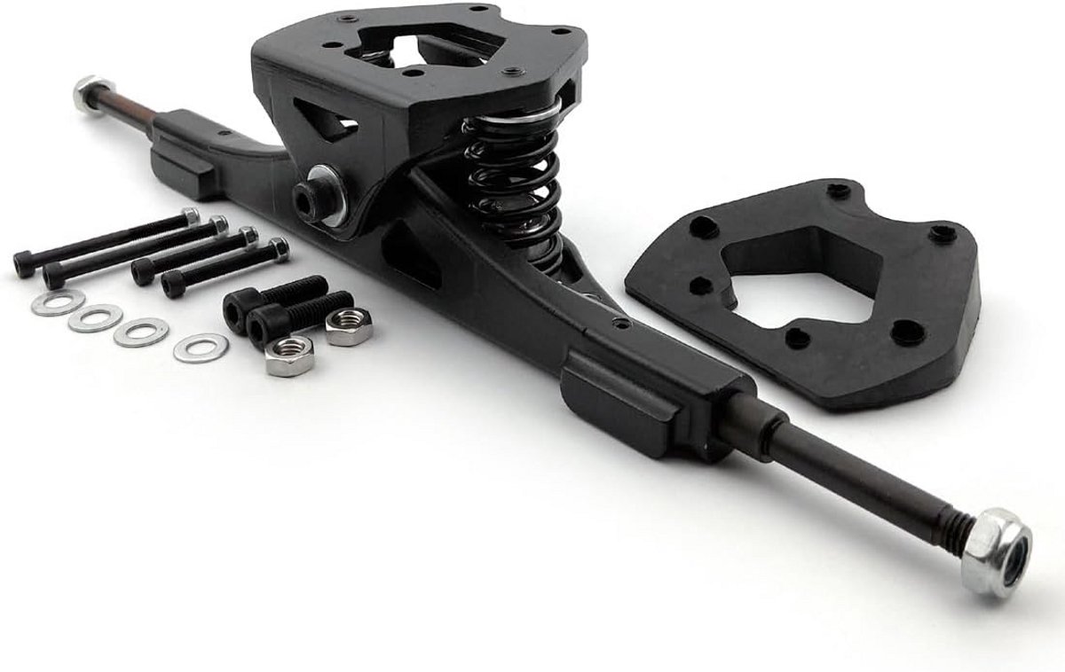Off Road Longboard Truck voor Mountainboard Componenten 11 Inch met 8 Inch Wielen Zwart