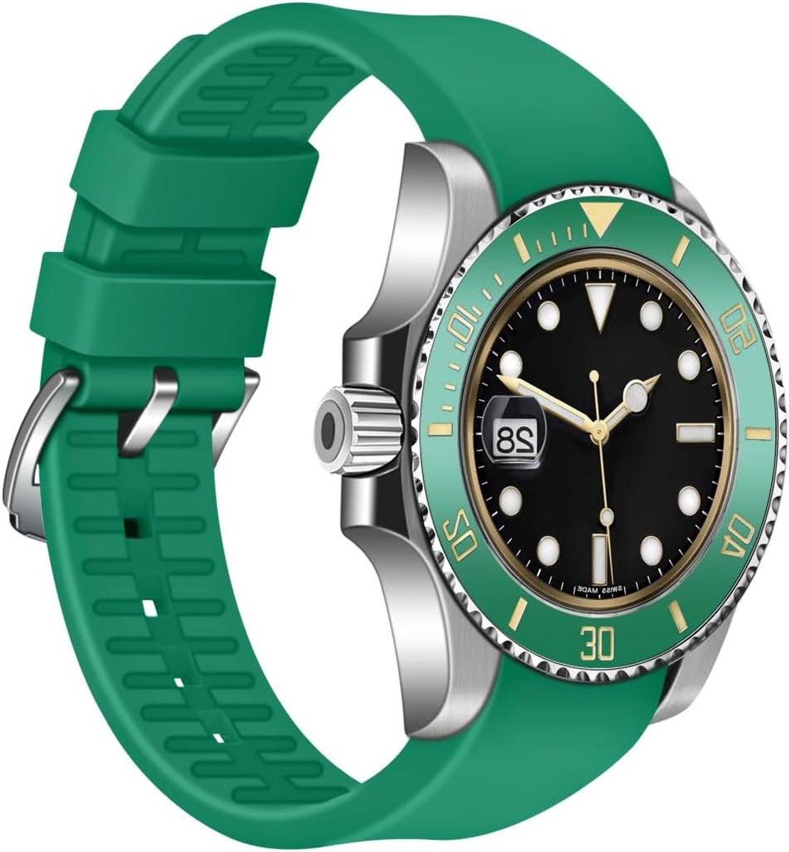 Universele Horlogeband - Siliconen - Lichtgewicht - Rubber - Sport - Vervanging - Meerdere Kleuren - Mannen Vrouwen - Gebogen Uiteinden - 20mm 22mm Geschikt voor Moonswatch Horloge Bands