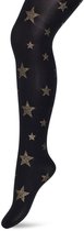 Bonnie Doon Kinder Panty met Glitter Sterren Zwart/Goud 50 Denier maat 92/98 - Meisjes Panty - Glitter Sterretjes - Panty Kinderen 50 den - Tiener Panty - Feestelijk - Kids Twinkling Starts Tights Doorschijnend - Black/Gold - BN553973.135