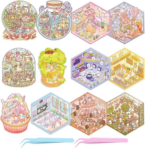 DIY 3D-scène stickerset voor volwassenen en kinderen - Creatieve