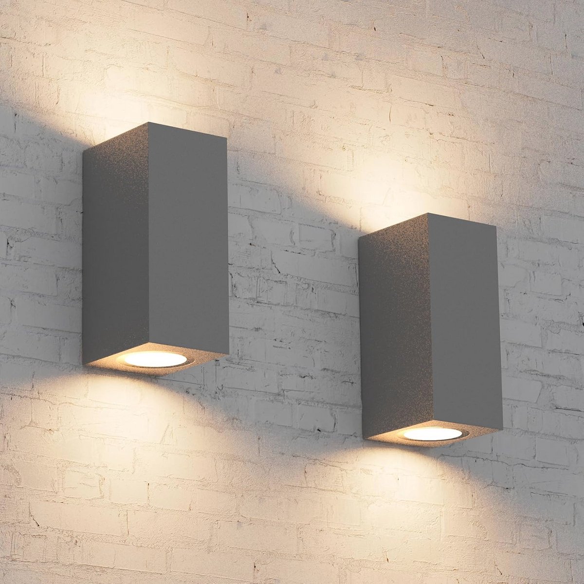 Moderne Wandlampen GU10 Set van 2 voor Binnen en Buiten, Waterdicht en Draaibaar