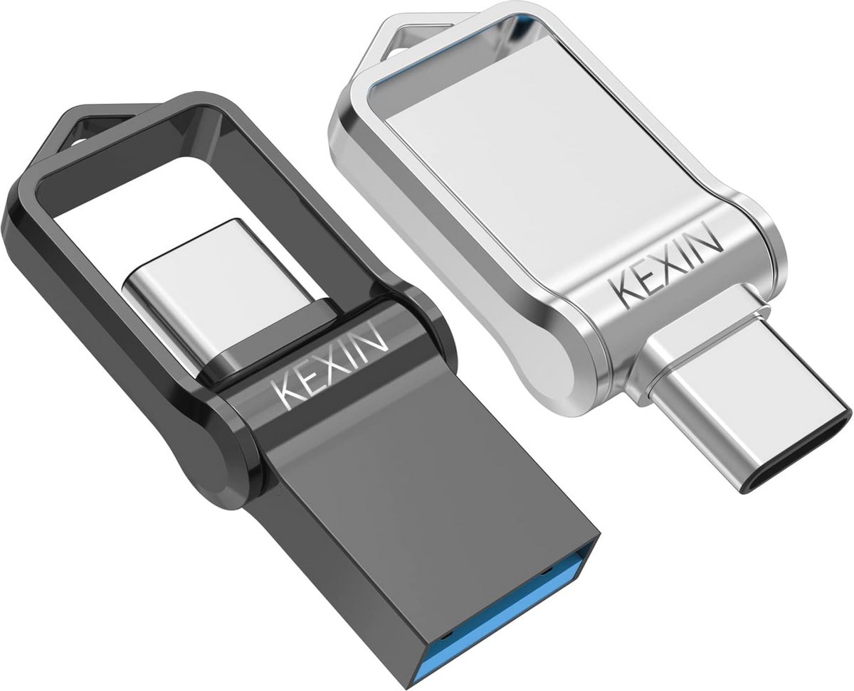 Dubbele USB C-stick 64 GB en 128 GB - Geheugenstick met USB 3.0 en Type-C aansluiting