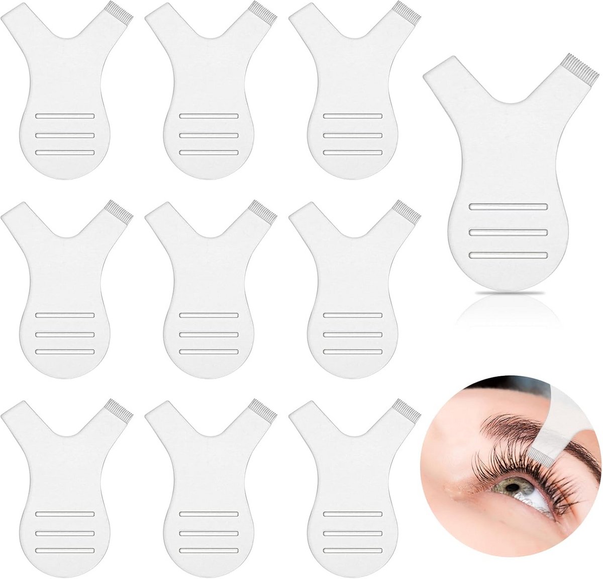 Y-vormige wimperborstels voor wimperlifting - 20 stuks