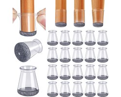 Meubelglijders met Vilt - Stille Möbelpoten Beschermers voor Vloerbescherming - Anti-Kras en Geluidsdemper - Geschikt voor Ronde en Vierkante Poten (15-23 mm) - 32-Pack