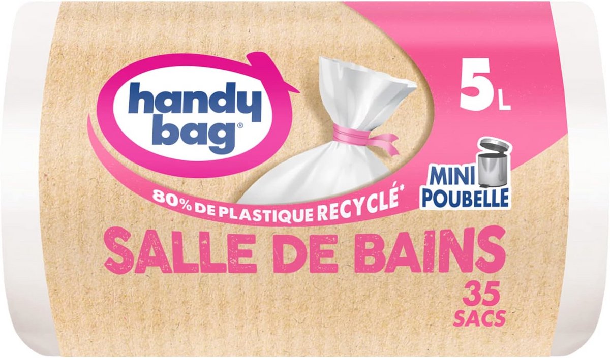 Afvalzakken voor Badkamer - 5L x 35 Zakjes - Waterdicht en Lekvrij - 100% Gerecycled Kunststof