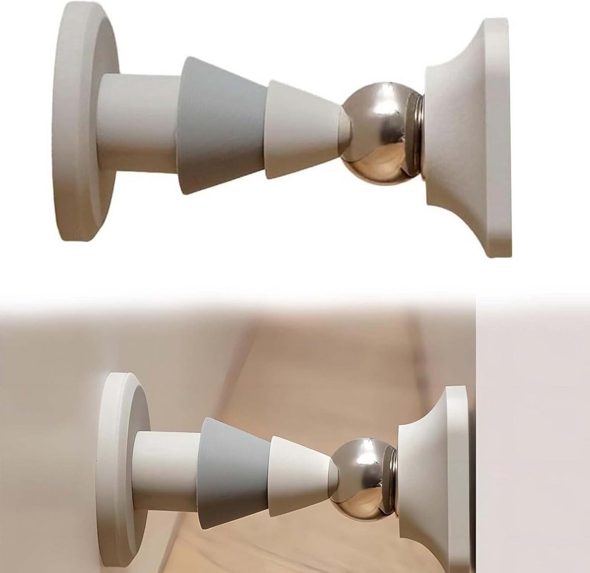 Deurstopper - Magnetisch, Siliconen, Anti-botsing - Grijs - Voor Slaapkamer en Badkamer