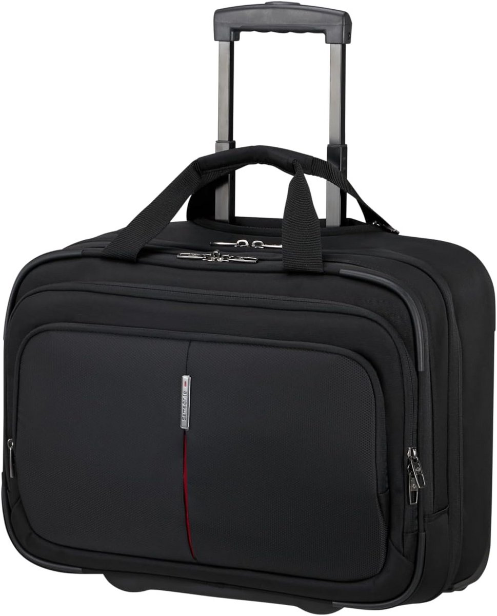 Laptoptas met wielen voor 17,3 inch laptops - zwart