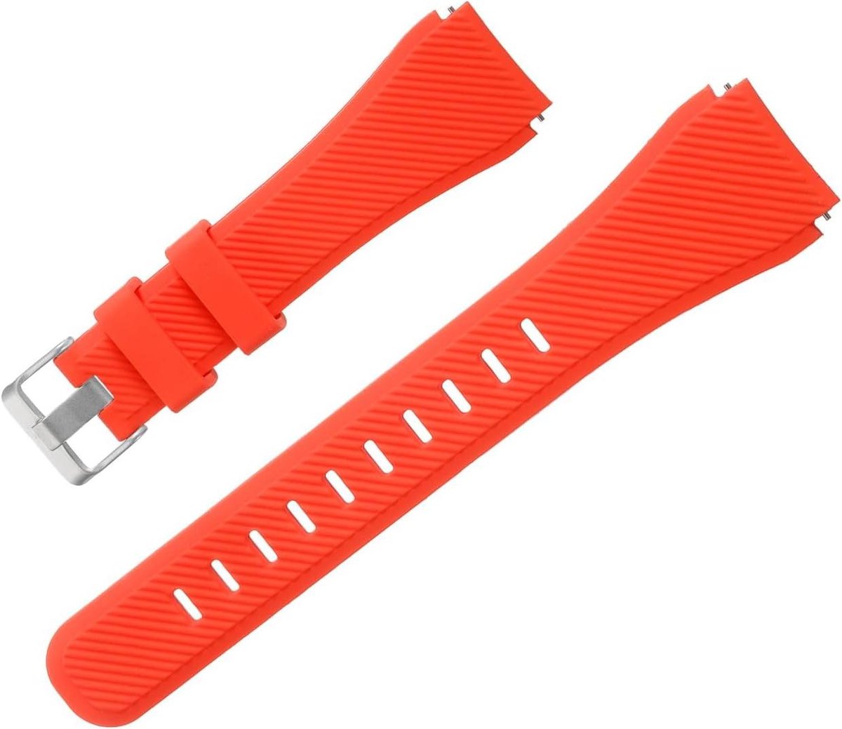 Horlogeband - Rubber - 20 mm breed - Siliconen - Waterdicht - Reservearmband - Smartwatch - Heren en dames - Donkeroranje - Design - Soltante - Geschikt voor - Allecta.