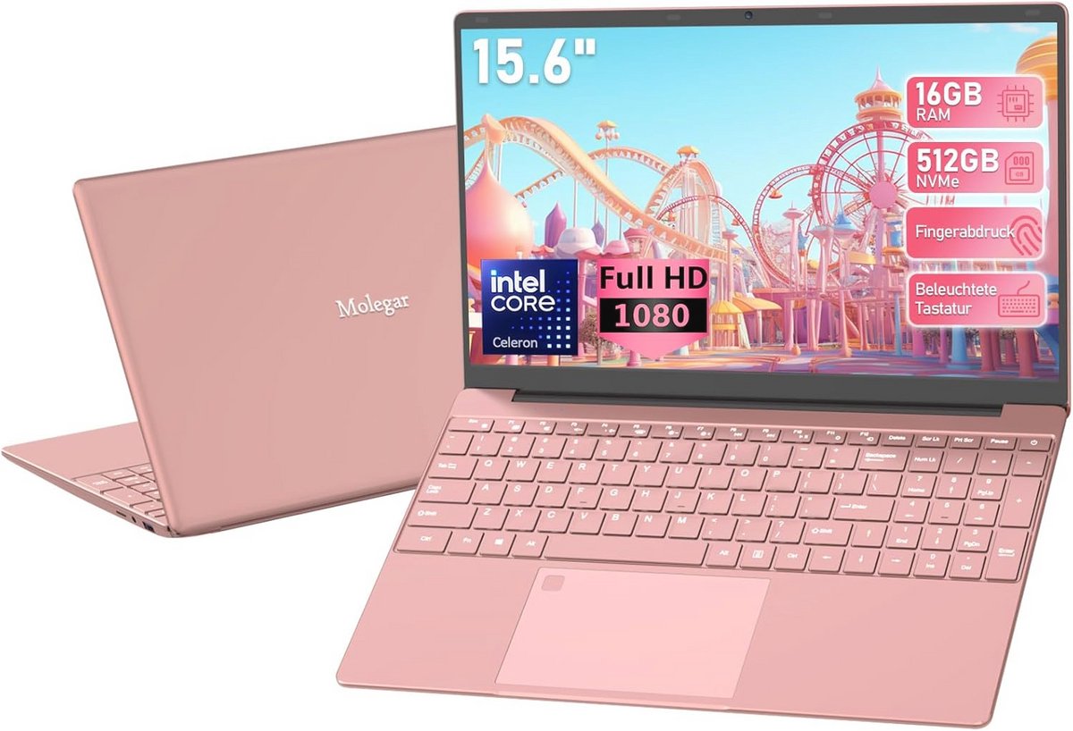 15.6 Inch FHD Laptop, 16GB RAM, 1TB SSD, Quad-Core Processor, Backlit Keyboard, Fingerprint Reader - Ideal for Business and Study