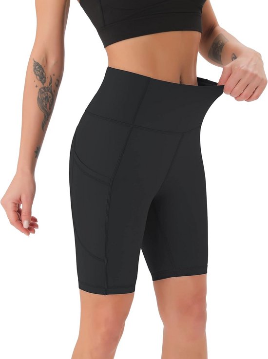 Hoge Taille Trainingsshorts voor Dames met Verborgen Zakken - Niet-Doorzichtige Sportieve Shorts — afbeelding 3
