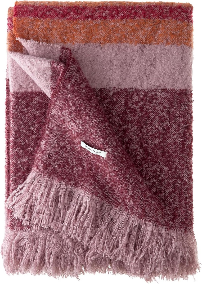 Kerst Plaid - Zachte Deken - Gezelligheid Creëren - Boucle Streeppatroon - 140 x 200 cm - Rood