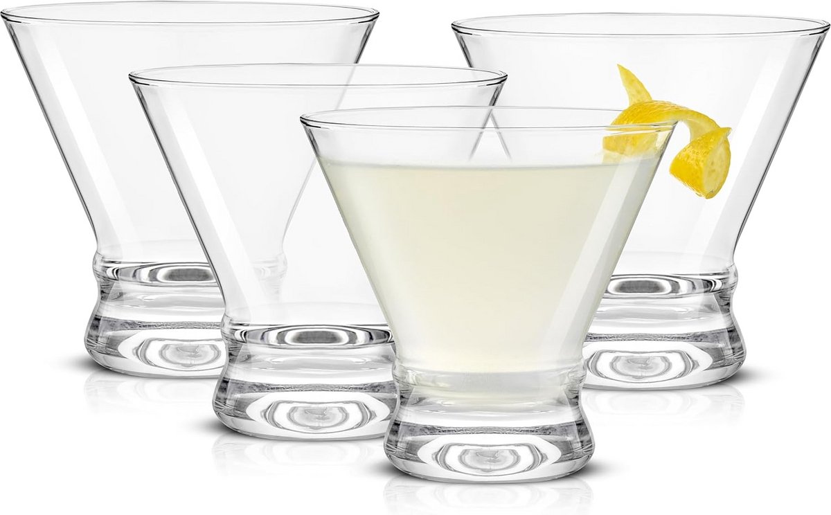 Set van 4 Cocktailglazen - 240ml Martini Glazen zonder Steel