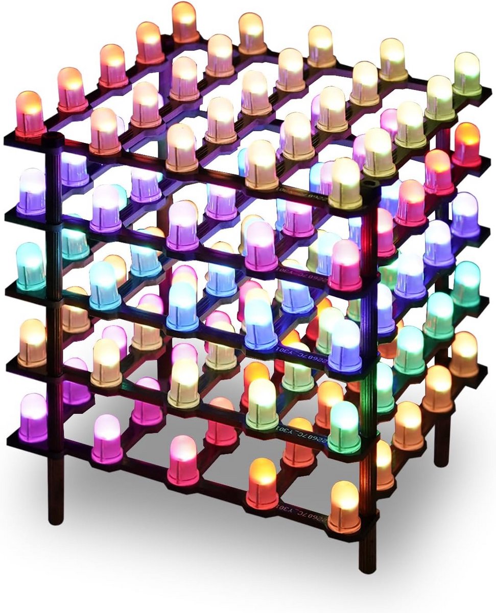 Individueel adresseerbare 3D LED kubus voor Arduino - Doe-het-zelf Elektronische Projectkit