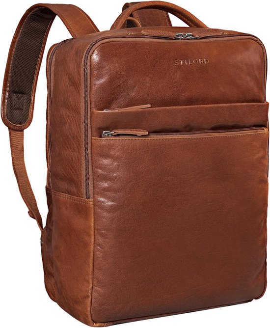 Leren Laptop Rugtas voor 15.6 inch Notebooks - Vintage Zakelijk Reistas ...