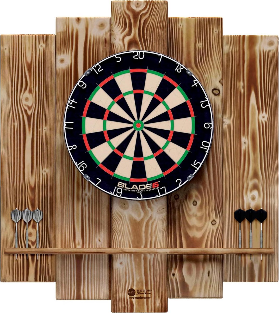 Houten Dartbord Achterwand met Tablet Houder - Muurbescherming voor Pijltjesspel