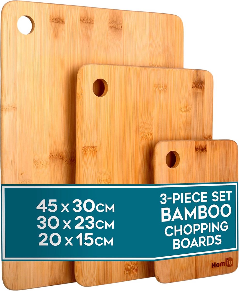Set van 3 Bamboe Snijplanken - Stevig en Hygiënisch Keukengerei