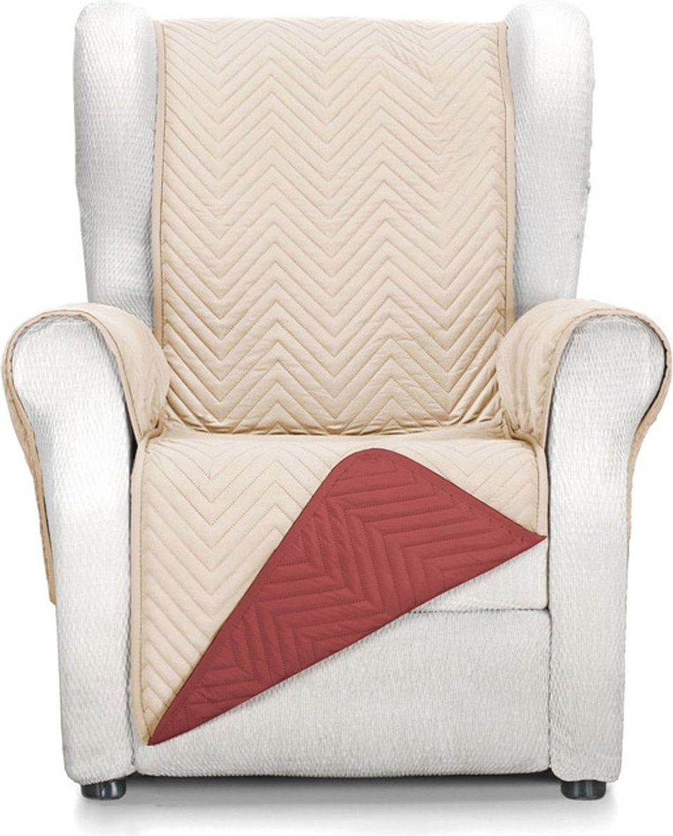 Zitkussen voor 1-zits stoel, maximaal comfort en perfecte pasvorm, bekleding voor 1-zits en relaxstoel, beige/rood