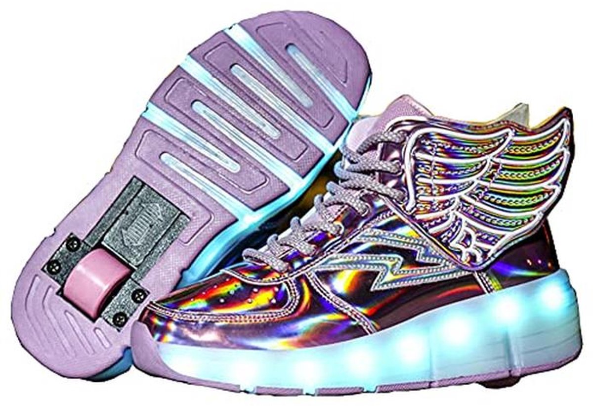LED Skateboardschoenen voor Kinderen met Wielen - Instelbare Rollerblades voor Buiten Fitness