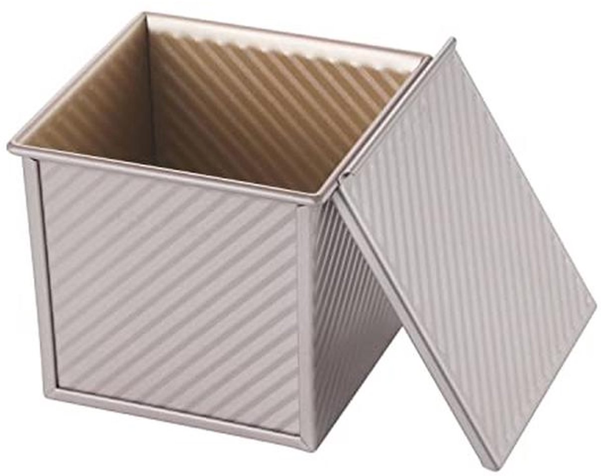 Vierkante Pullman Broodpan met Deksel voor Oven Bakken - 1 lb Non-Stick Toast Doos