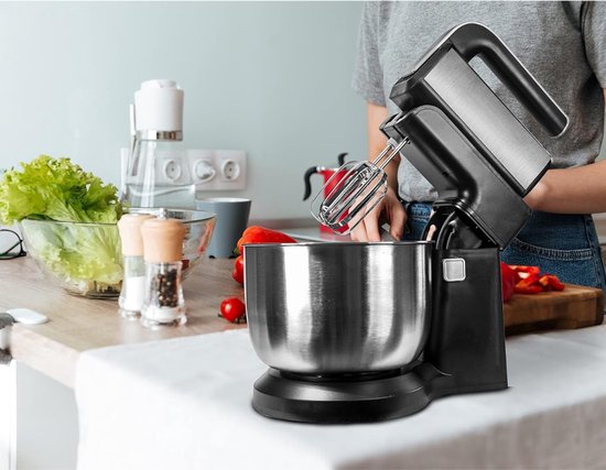 AMA® Mixer met Mengkom - Keukenmachine - Handmixer - Zwart - 26x40x45cm van Merkloos — afbeelding 3