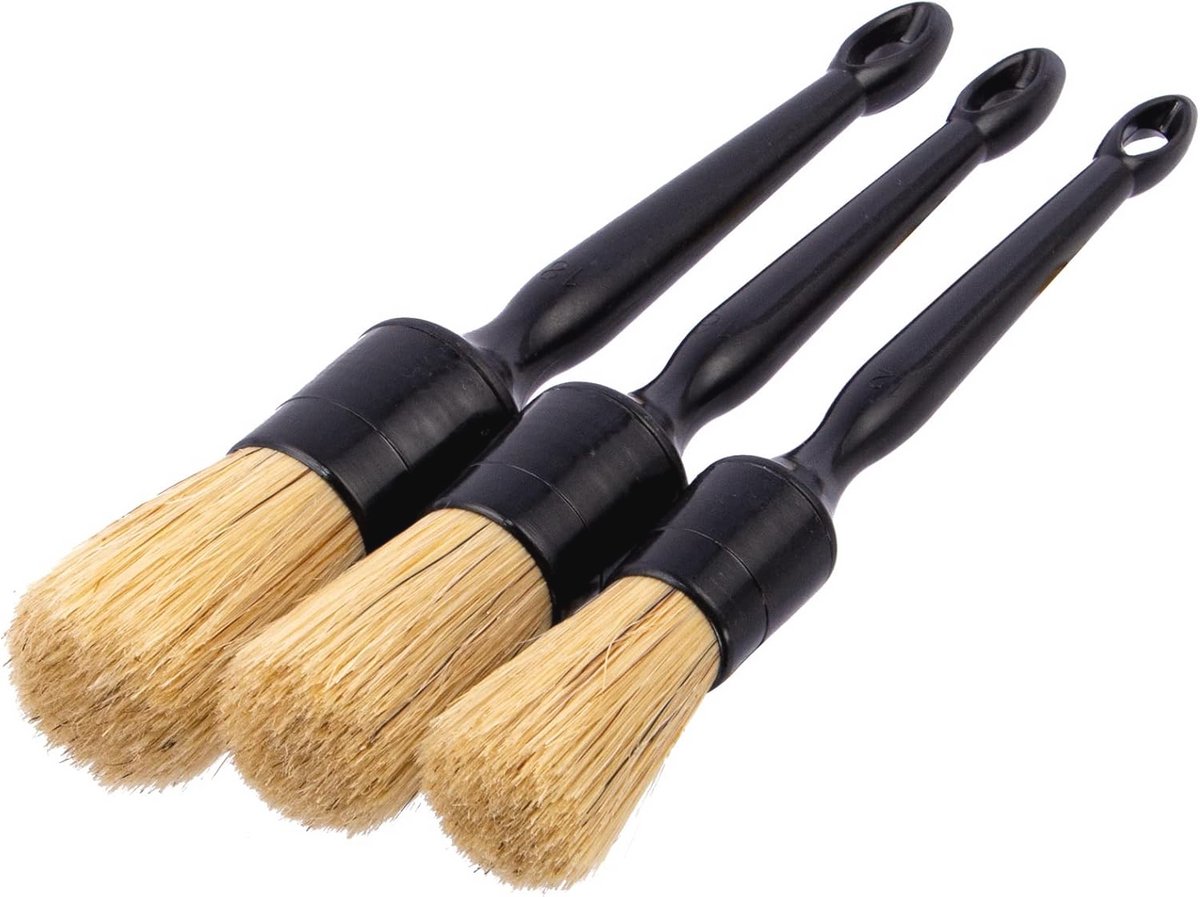Auto Detailing Borstels Set voor Wielvelgen en Interieur Reiniging - 3 Stuks Krasvrij