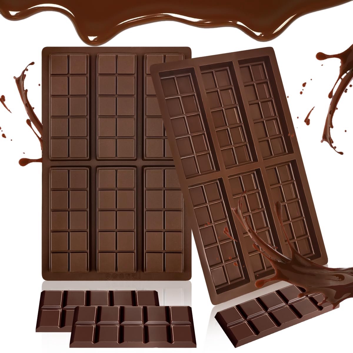 Unyqoos® Set van twee veelzijdige siliconen vormen voor chocolade en desserts