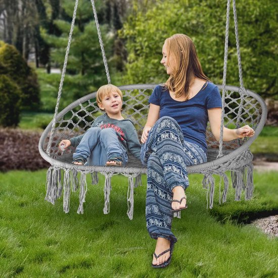 Outtec® XXL Hangstoel - tot 150kg - Handgemaakt - Macramé - Hangmand