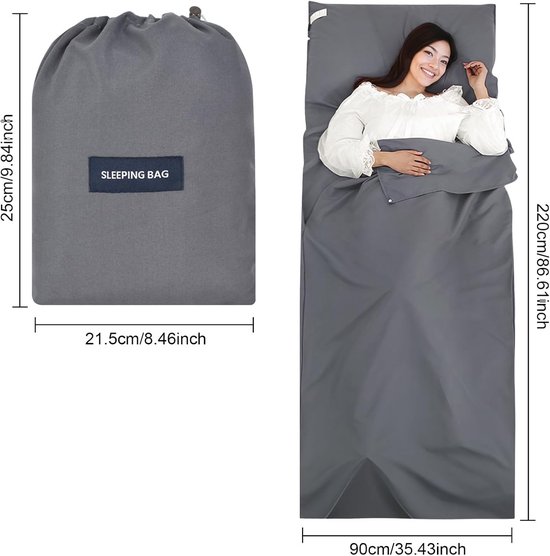 Lichte en Compacte Slaapzakvoering 90x220 cm voor Reizen en Kamperen — afbeelding 5