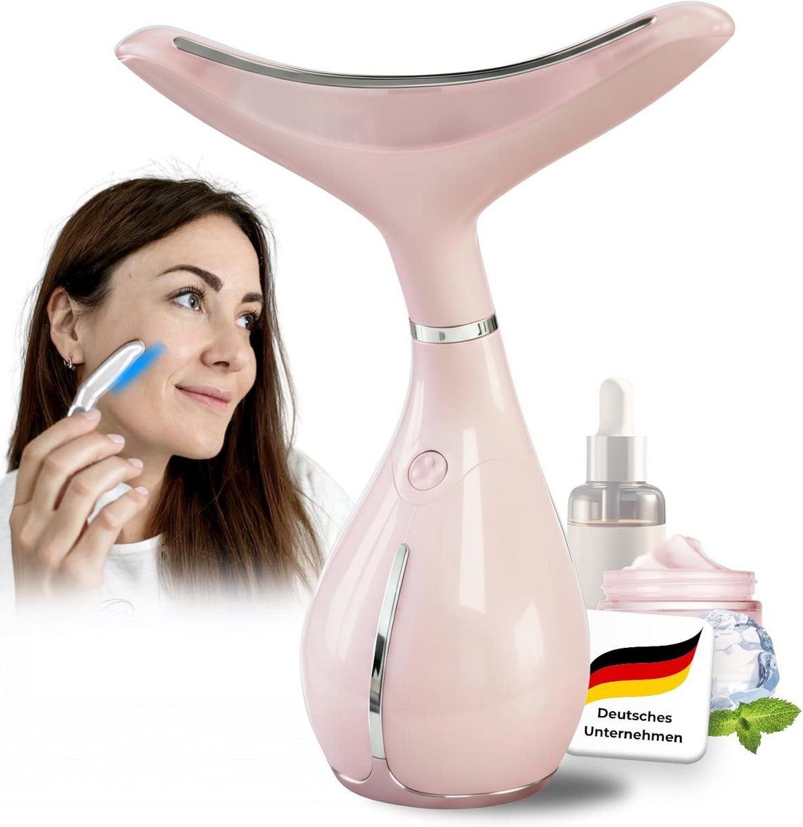 Elektrisch Gezichtsmassageapparaat met LED Lichttherapie voor Huidversteviging