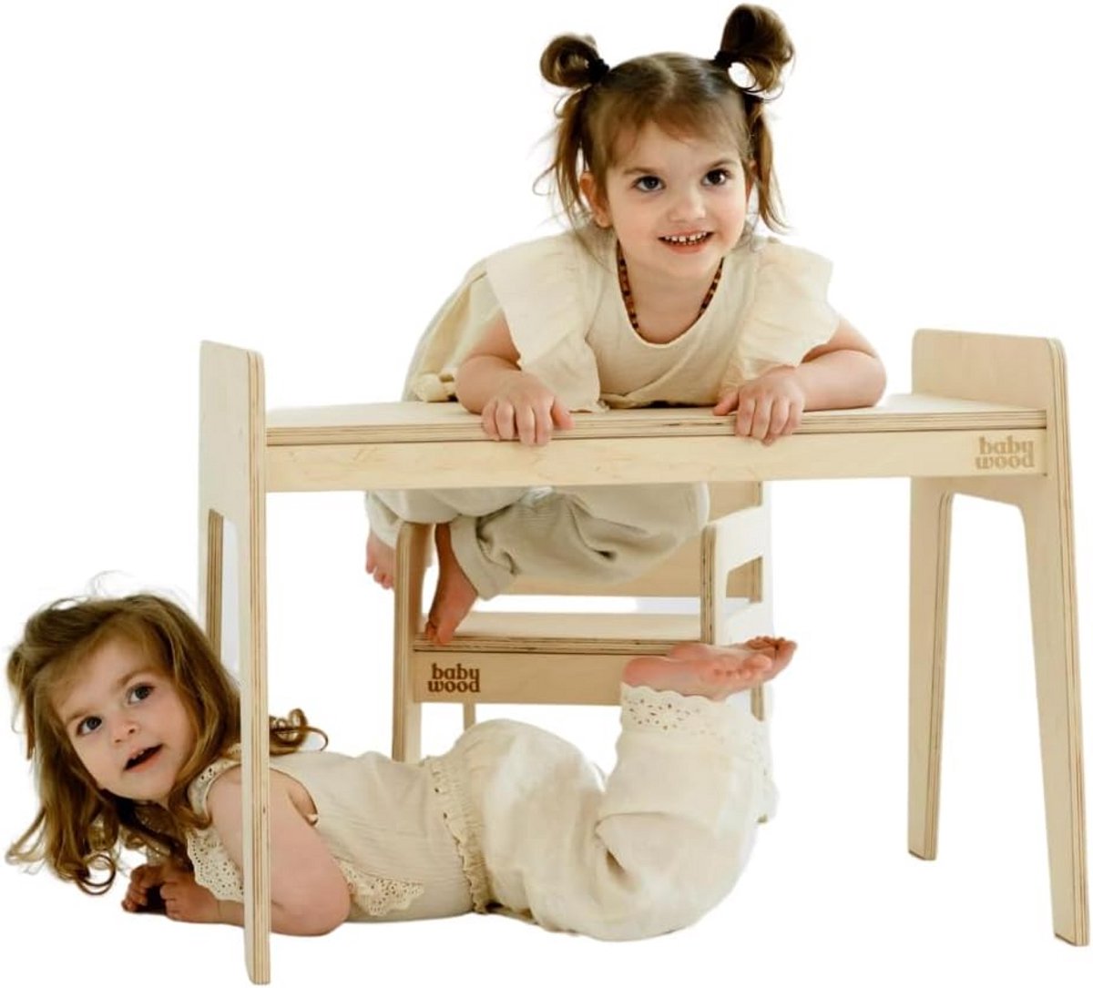 Houten Kinderbureau en Stoel Set voor Spelen en Tekenen