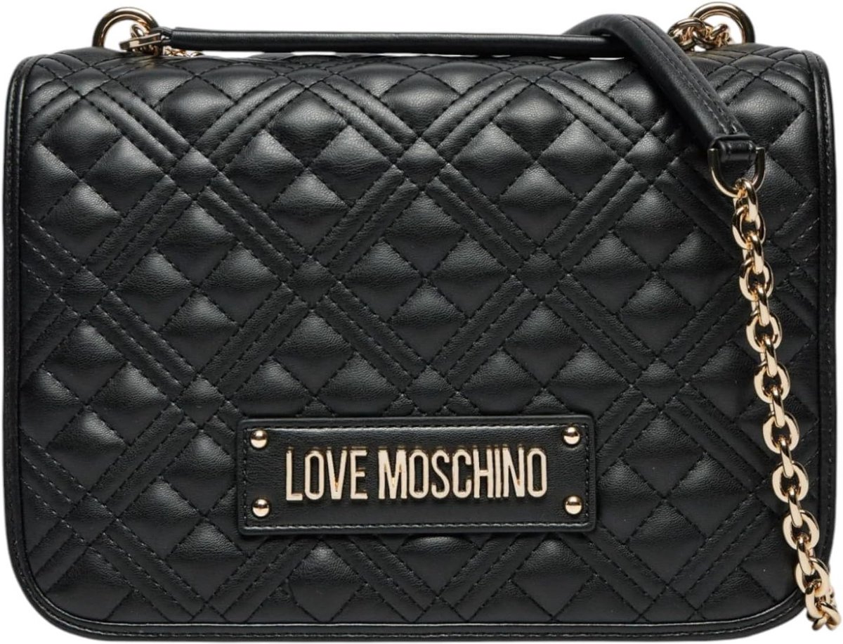 Dames Schoudertas Zwart PU Leer Look Elegante Crossbody Tas