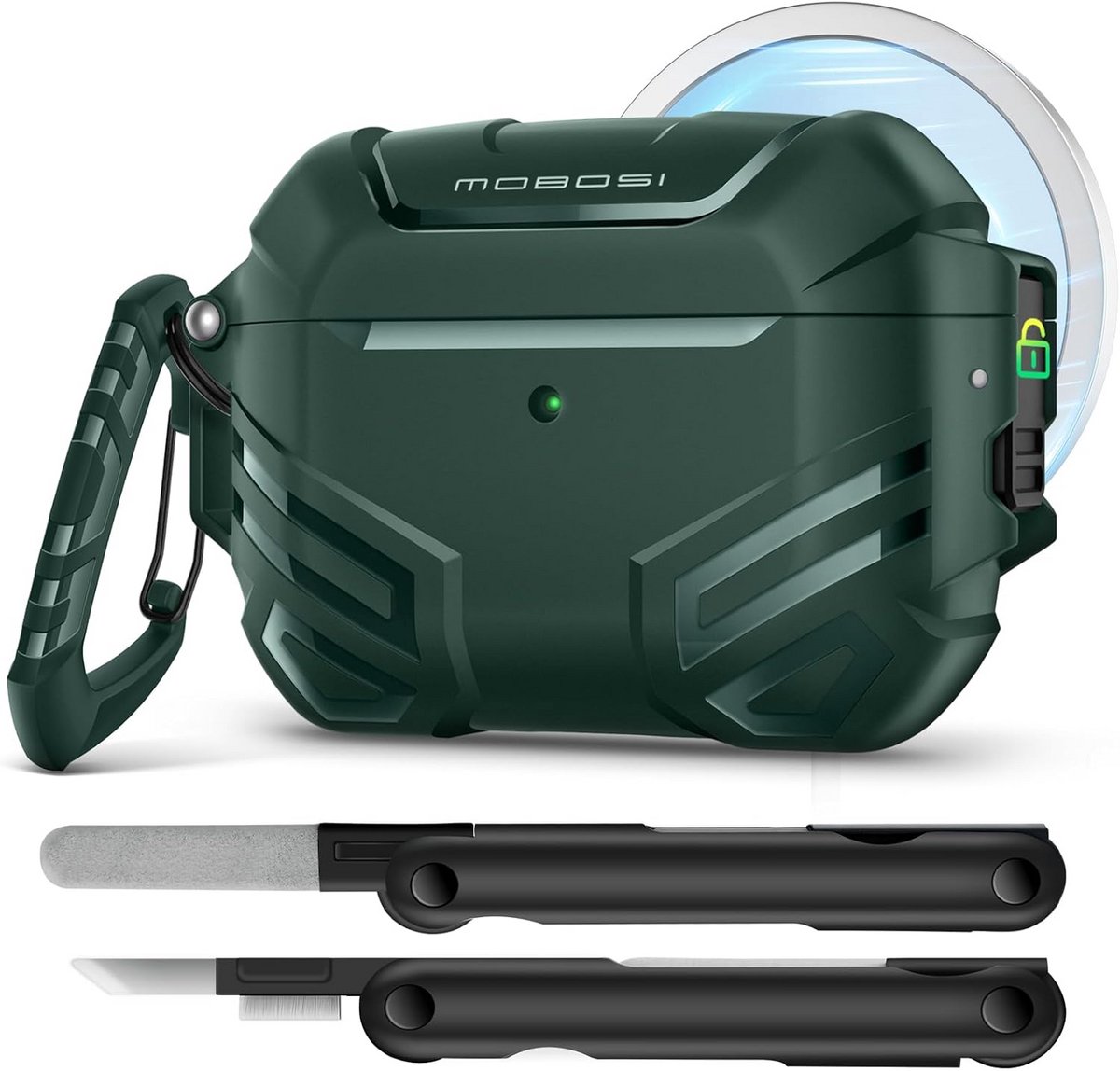 Robuuste Harde Case voor AirPods Pro 3e Generatie - Inclusief Reinigingsset & Sleutelhanger