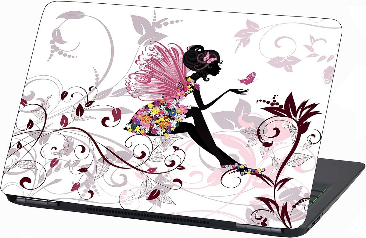 Beschermende Laptop Sticker Vinyl Skin Zelfklevend Decal - 15 Inch Bloemenontwerp