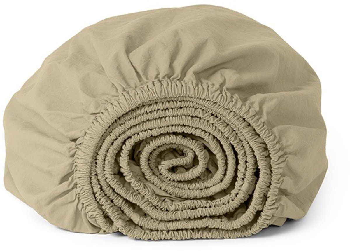 Yumeko hoeslaken percal katoen botanic groen 180x200x30 - Biologisch & ecologisch