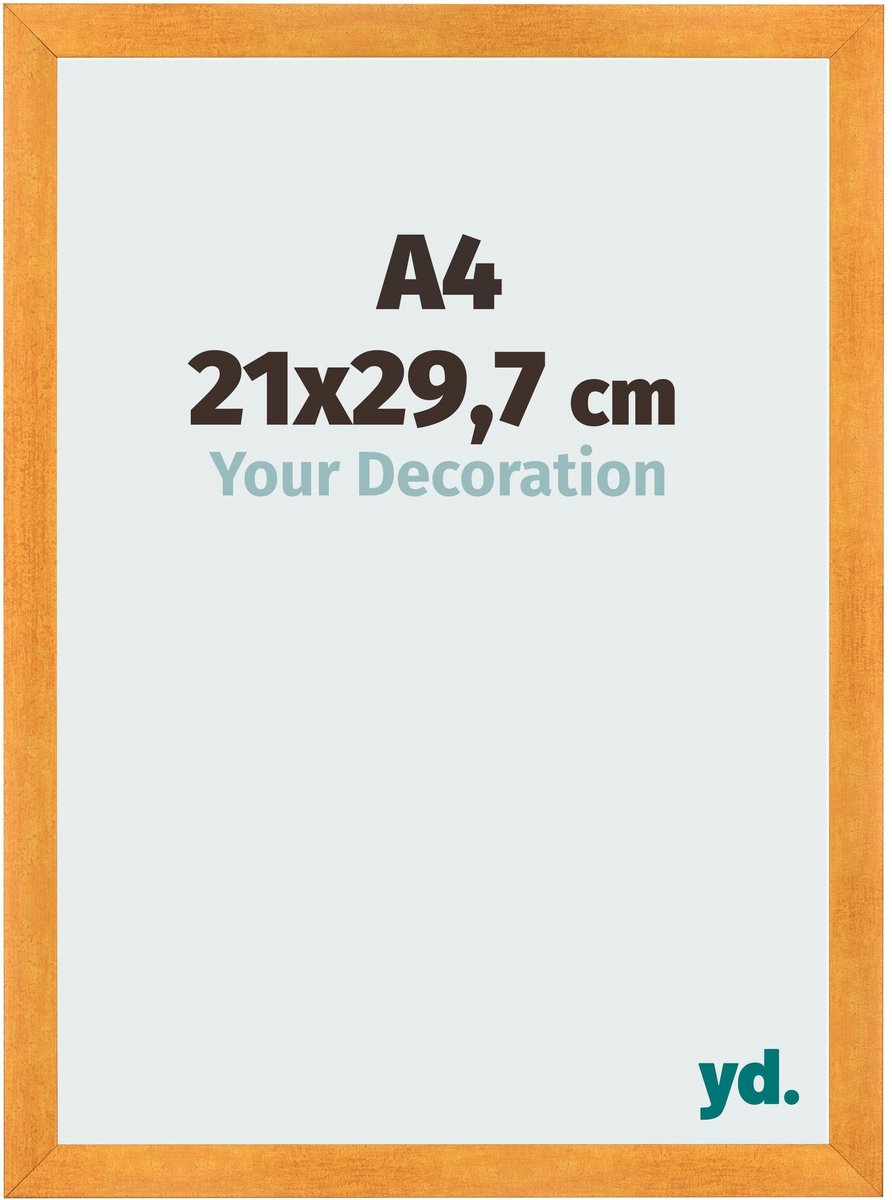 yd. Your Decoration - Fotolijst A4 21x 29,7 cm - MDF - Oranje - Pisa