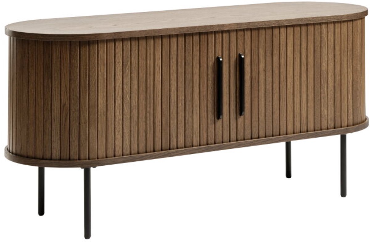 Meubelplaats Tv-meubel Nola - eikenfineer gerookt bruin - 120x40x56 cm - 2 deuren